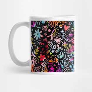 Watercolor black doodles Mug